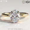 2ct IGI Certified Oval Lab-Grown Diamond Ring with Hidden Halo & Claw Setting Tarnish-resistant Silver In 14K Gold Plated (Includes IGI Certification from International Gemological Institute)