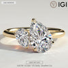 Toi et Moi Pear Lab-Grown Diamond Ring 2.0ct & 1.0ct Pear Dual Stones ¡¤ Claw Setting ¡¤ Solid 14K Yellow Gold (Includes IGI Certification from International Gemological Institute)