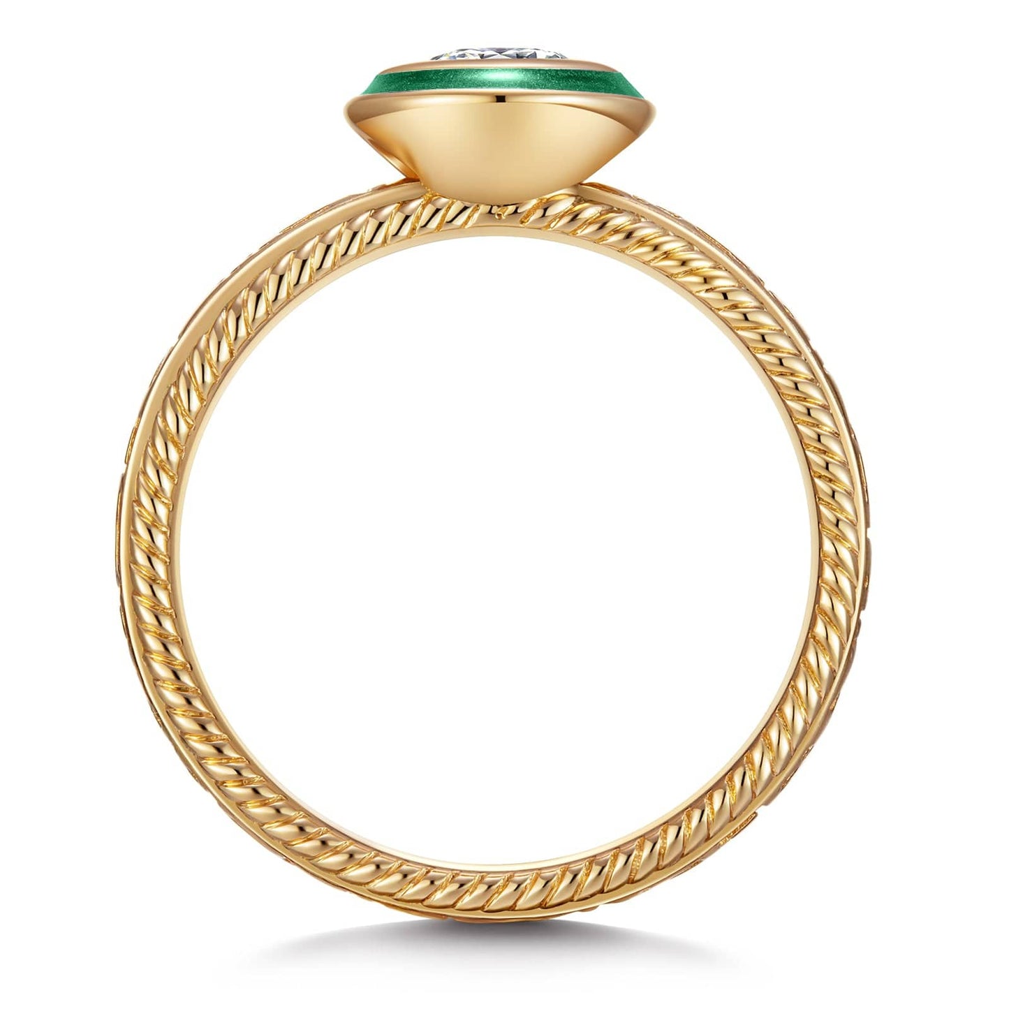 IGI Certified Lab-Grown Round Brilliant Cut Diamond - Solitaire Classic Engagement Ring 14K Yellow Gold Plated (Includes IGI Certification from International Gemological Institute)