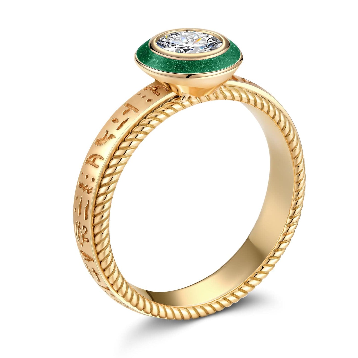 IGI Certified Lab-Grown Round Brilliant Cut Diamond - Solitaire Classic Engagement Ring 14K Yellow Gold Plated (Includes IGI Certification from International Gemological Institute)