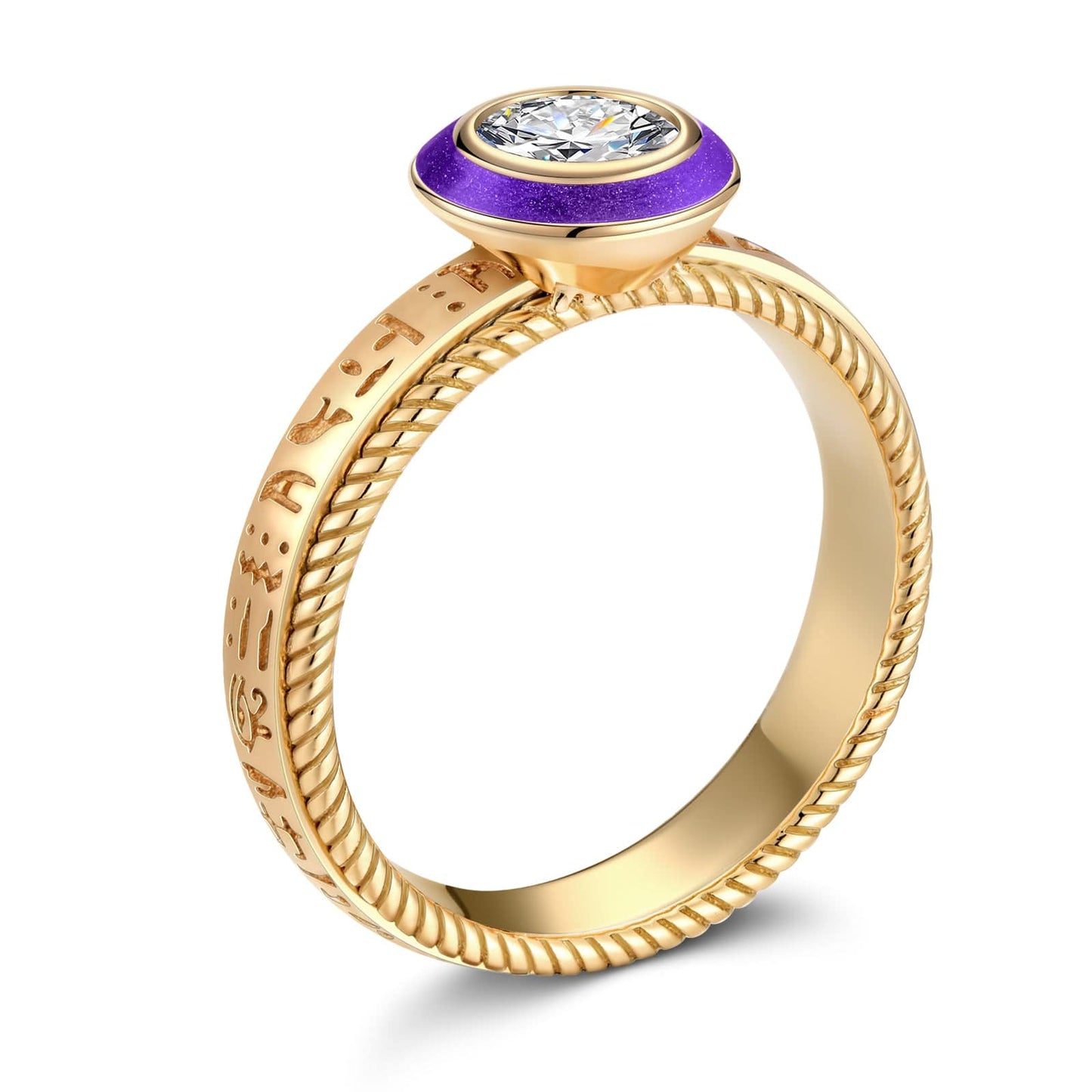 IGI Certified Lab-Grown Round Brilliant Cut Diamond - Solitaire Classic Engagement Ring 14K Yellow Gold Plated (Includes IGI Certification from International Gemological Institute)
