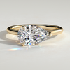 2ct Pear Lab-Grown Diamond East-West Claw Solitaire with Raised Basket Gallery Engagement Ring in Solid 14K Yellow Gold (Includes IGI Certification from International Gemological Institute)