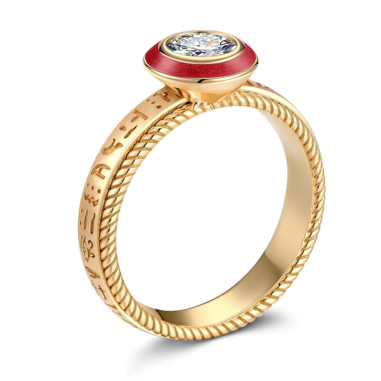 IGI Certified Lab-Grown Round Brilliant Cut Diamond - Solitaire Classic Engagement Ring 14K Yellow Gold Plated (Includes IGI Certification from International Gemological Institute)