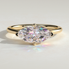 2ct Marquise Lab-Grown Diamond East-West Claw Solitaire with Raised Basket Gallery Engagement Ring in Solid 14K Yellow Gold (Includes IGI Certification from International Gemological Institute)