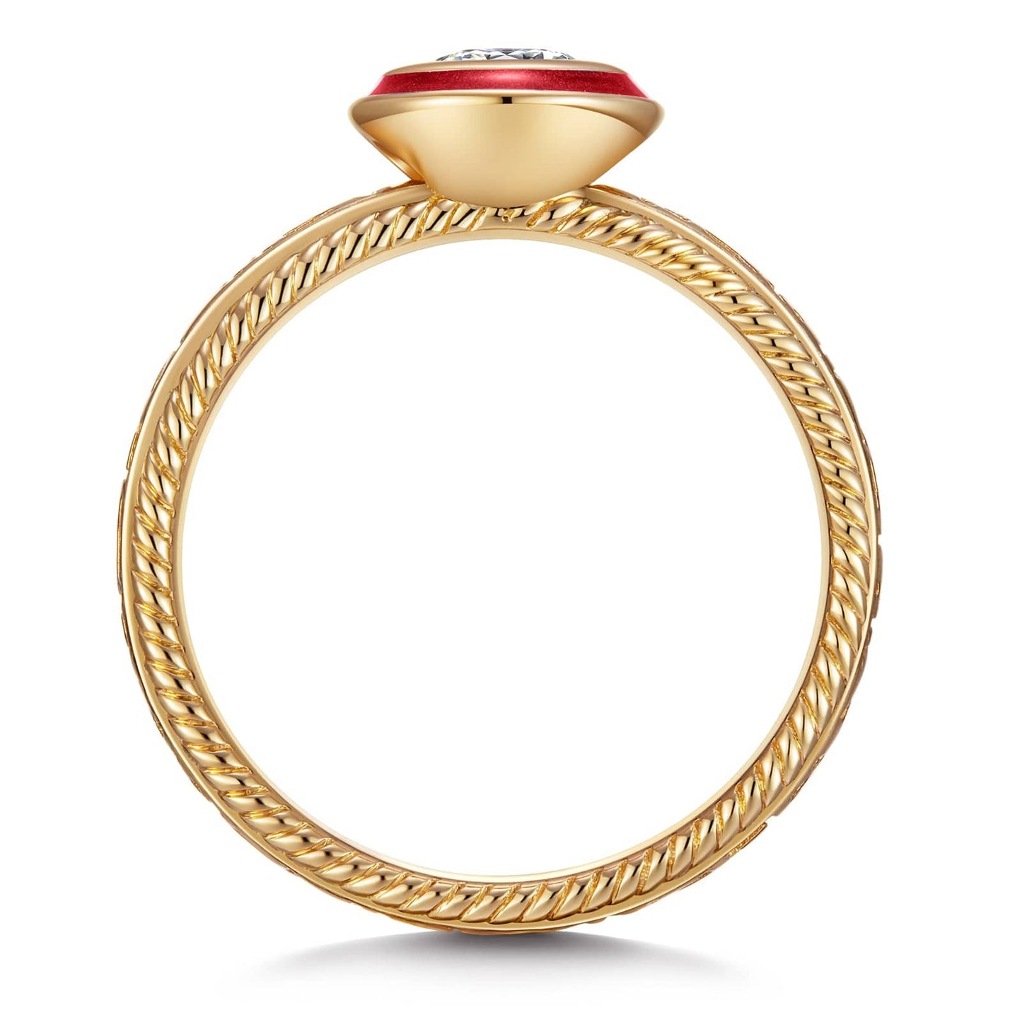 IGI Certified Lab-Grown Round Brilliant Cut Diamond - Solitaire Classic Engagement Ring 14K Yellow Gold Plated (Includes IGI Certification from International Gemological Institute)