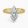 Royal Filigree · 2.0 CT Marquise Lab-Grown Diamond Engagement Ring with Engraved Milgrain Band in Solid 14K Yellow Gold · (Includes IGI Certification from International Gemological Institute)