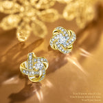 Sterling Silver Satellite Series Earrings In 14K Gold Plated