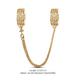 Heart Tarnish-resistant Silver Universal Safety Chain In 14K Gold Plated