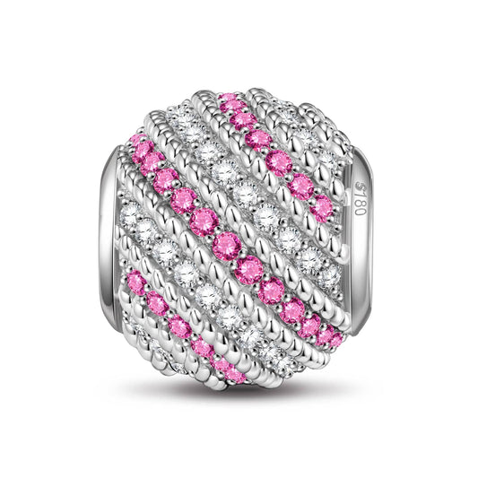 gon- Pink Waves Tarnish-resistant Silver Charms In Silver Plated