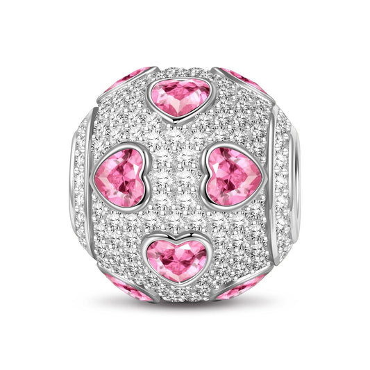 gon- Pink Ice Heart Magic Tarnish-resistant Silver Charms In White Gold Plated