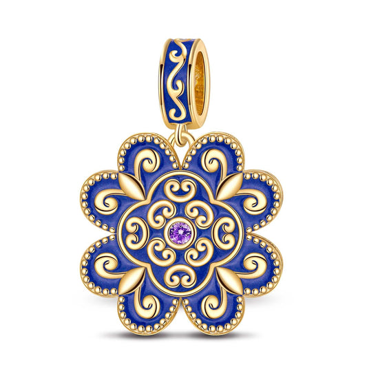 gona- Blue Crush Tarnish-resistant Silver Dangle Charms With Enamel In 14K Gold Plated