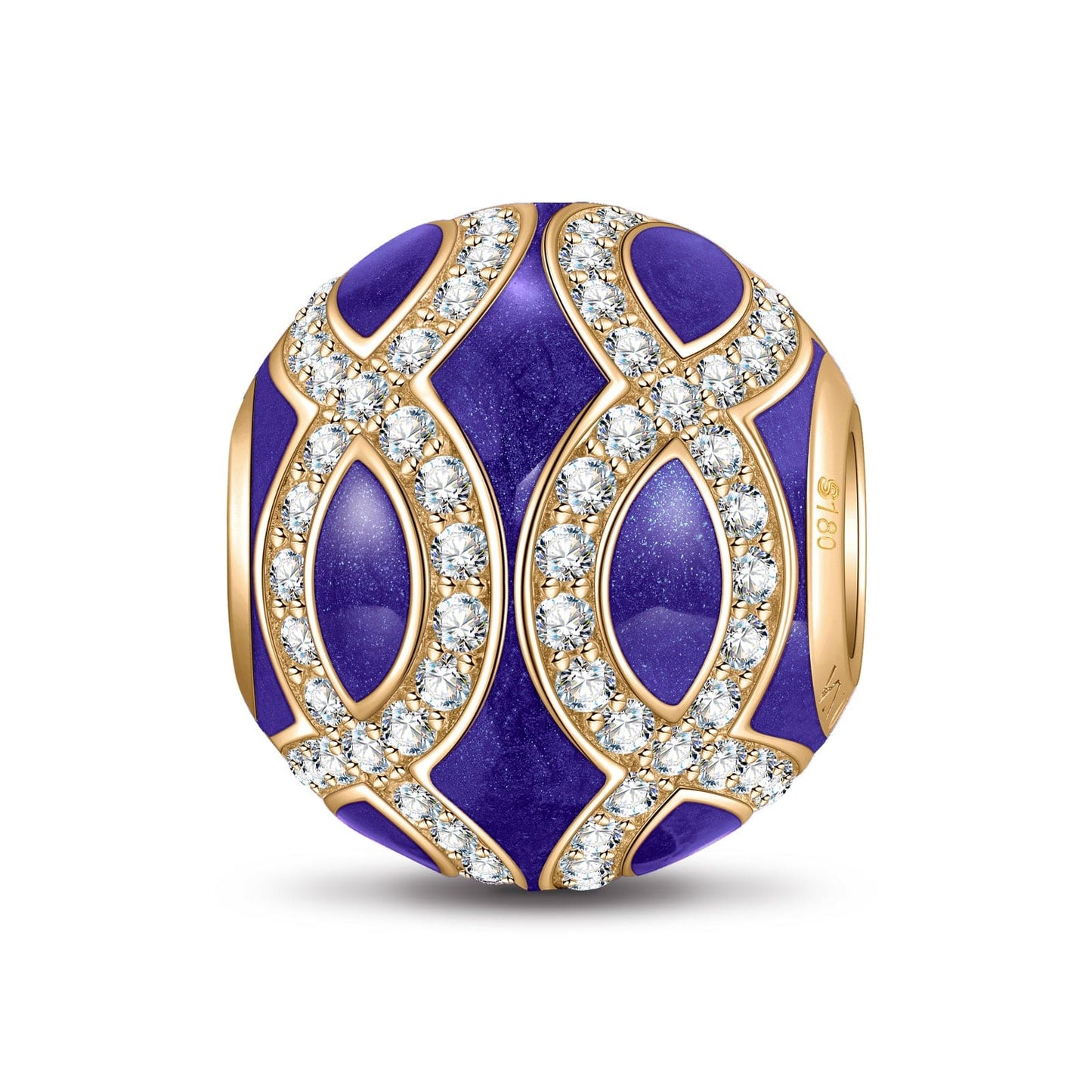 Timelessness Tarnish-resistant Silver Charms With Enamel In 14K Gold Plated