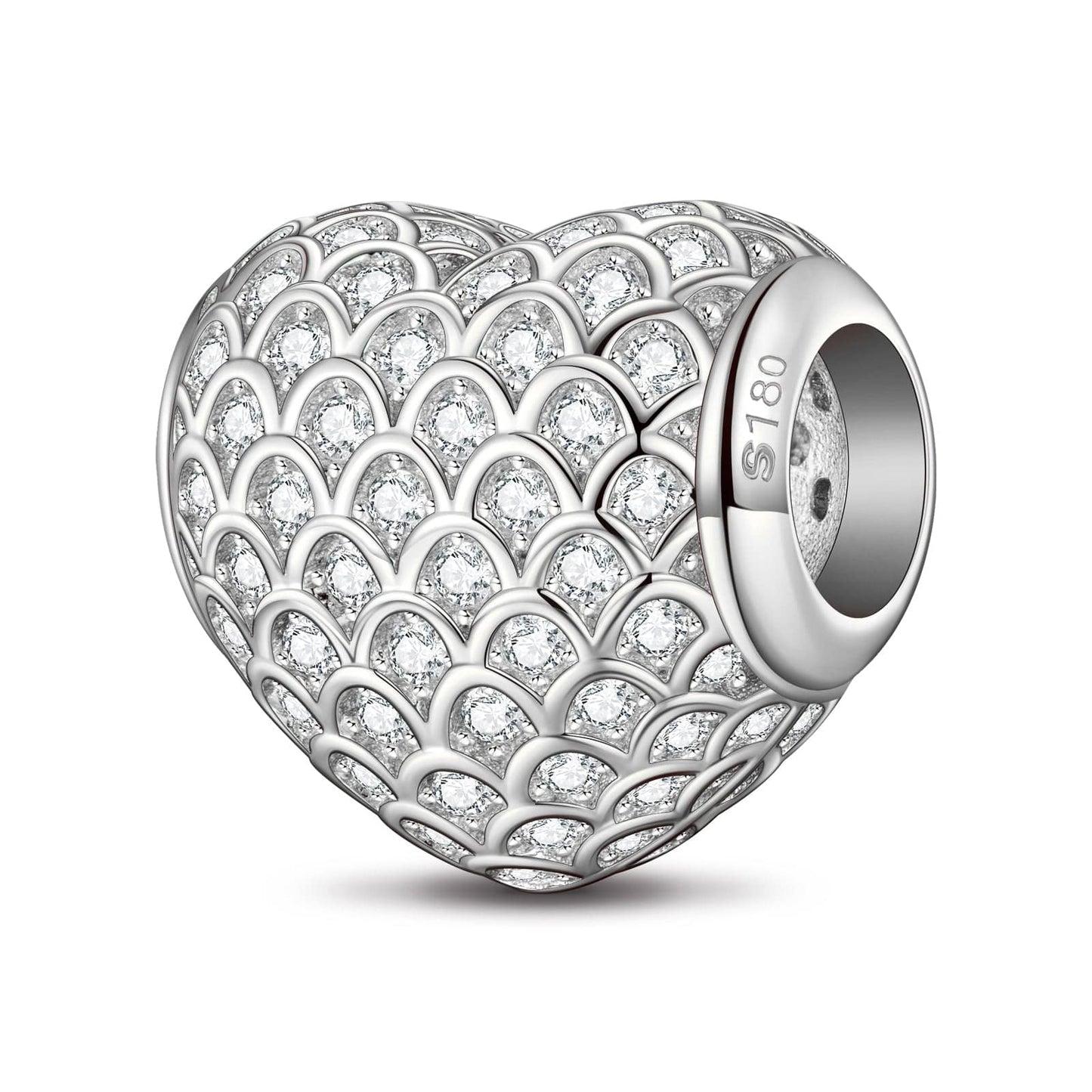 Strength of Heart Tarnish-resistant Silver Charms In White Gold Plated