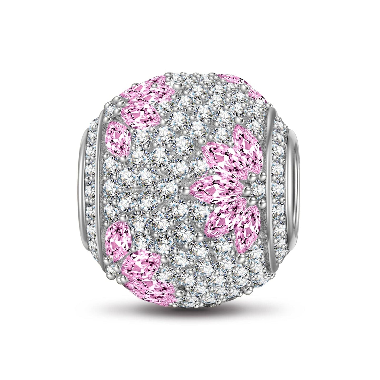 Crystal Love Tarnish-resistant Silver Charms In White Gold Plated
