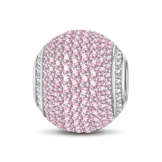 gon- Pink Zirconia Minimalist Tarnish-resistant Silver Charms In White Gold Plated