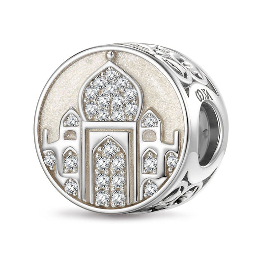 gona- Basilica of the Sacred Heart Tarnish-resistant Silver Charms In White Gold Plated