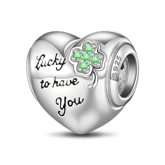 gon- Lucky To Have You Tarnish-resistant Silver Charms In White Gold Plated