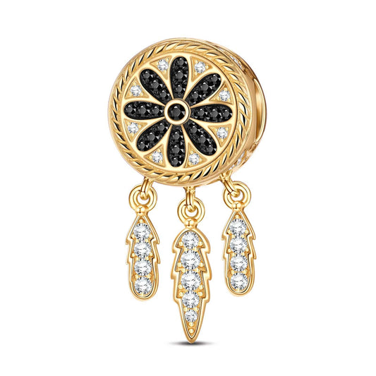 gon- Dreamcatcher XL Size Tarnish-resistant Silver Dangle Charms With Enamel In 14K Gold Plated For Men