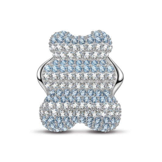 gona- Blue Bear Tarnish-resistant Silver Charms In White Gold Plated