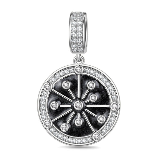 gona- XL Size Tarnish-resistant Silver Dangle Charms With Enamel In White Gold Plated For Men
