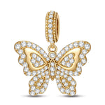 Butterfly Tarnish-resistant Silver Animal Charms In 14K Gold Plated