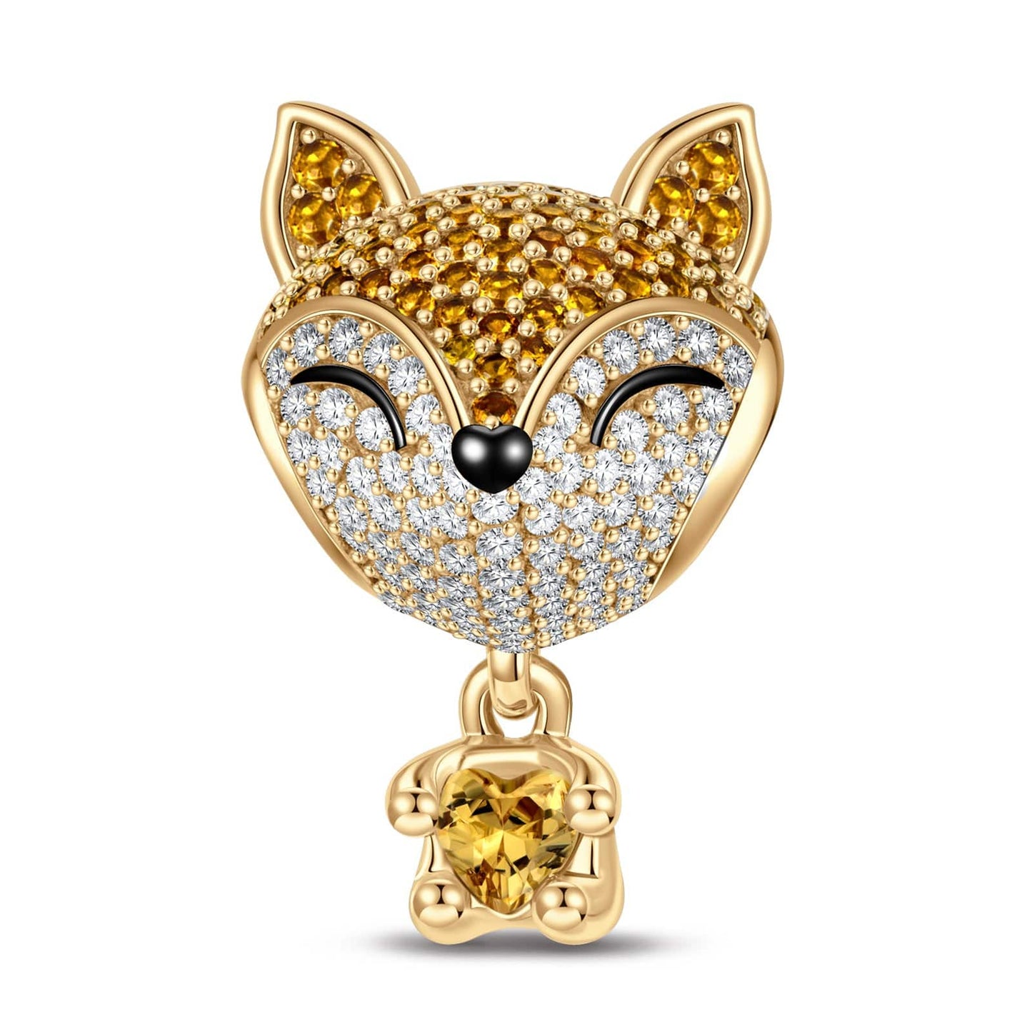 Clever Little Fox Tarnish-resistant Silver Animal Charms In 14K Gold Plated - Heartful Hugs Collection