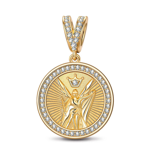 gona- Victory Goddess Tarnish-resistant Silver Dangle Charms In 14K Gold Plated