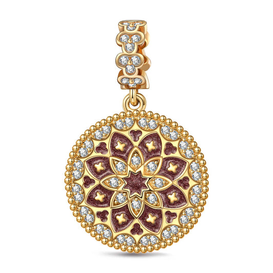 gona- The Rose Window Tarnish-resistant Silver Charms With Enamel In 14K Gold Plated