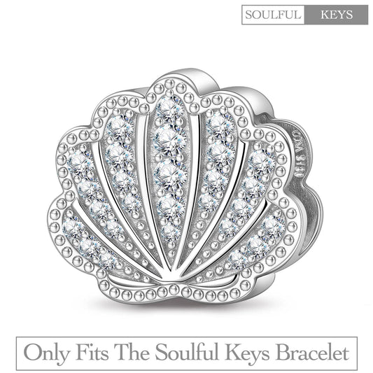 gona- Gleaming Seashell Tarnish-resistant Silver Rectangular Charms In White Gold Plated