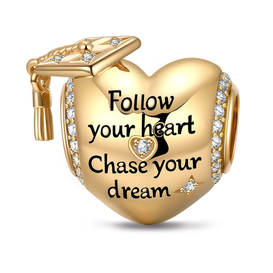 gona- Chase Dreams Tarnish-resistant Silver Charms In 14K Gold Plated