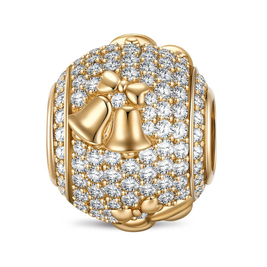 gona- Joyful Jingle Bells Tarnish-resistant Silver Charms In 14K Gold Plated