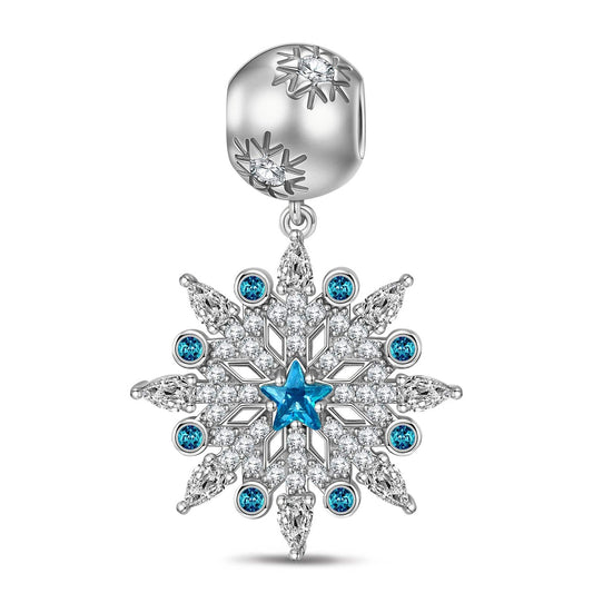 gona- Dreamlike Snowflake Tarnish-resistant Silver Dangle Charms In White Gold Plated