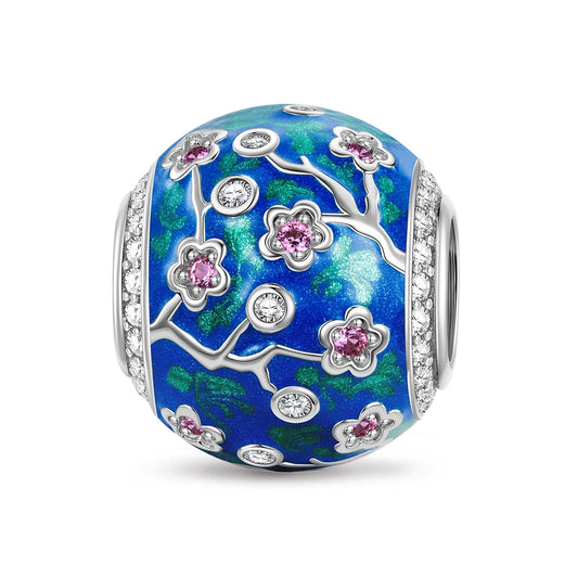 gona- Plum Glow Tarnish-resistant Silver Charms With Enamel In White Gold Plated
