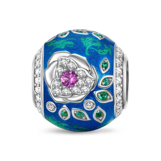 gona- Bloom Bonanza Tarnish-resistant Silver Charms With Enamel In White Gold Plated