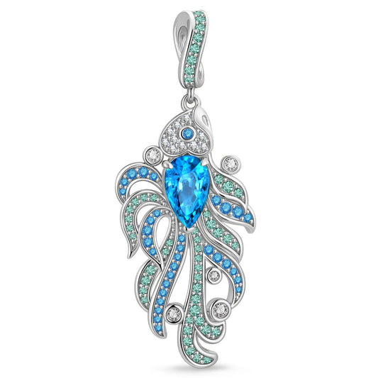 gona- Colorful Guppy Tarnish-resistant Silver Dangle Charms In White Gold Plated