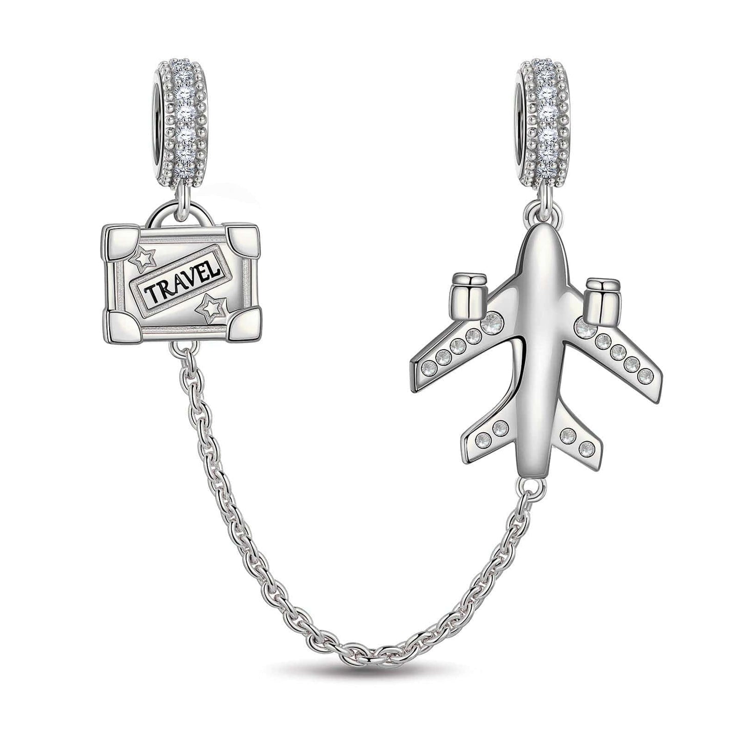 Journey to Love Tarnish-resistant Silver Dangle Charms With Enamel In White Gold Plated