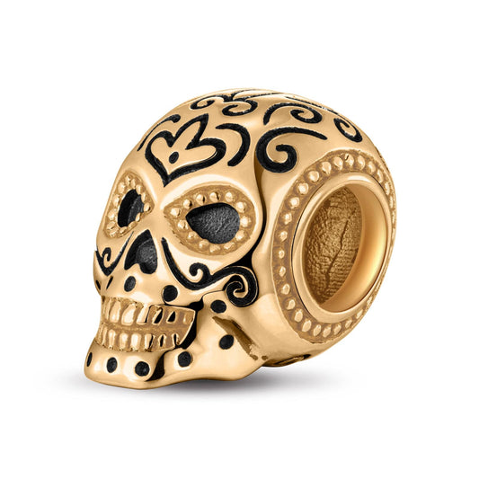 gon- Skulls Tarnish-resistant Silver Charms With Enamel In 14K Gold Plated
