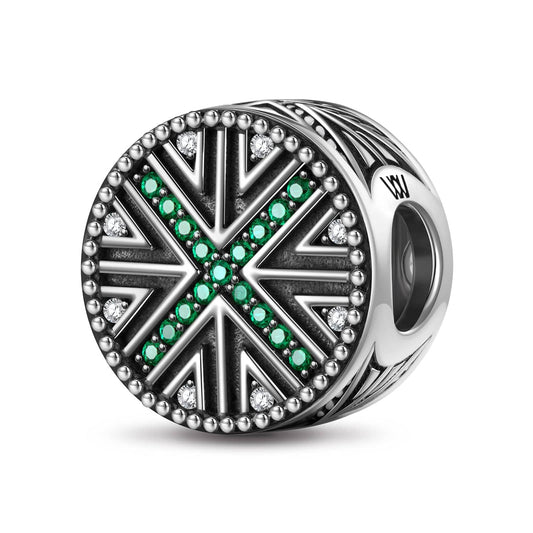 gon- Sterling Silver XL Size Hunting Charms With Enamel In Blackened 925 Sterling Silver Plated For Men