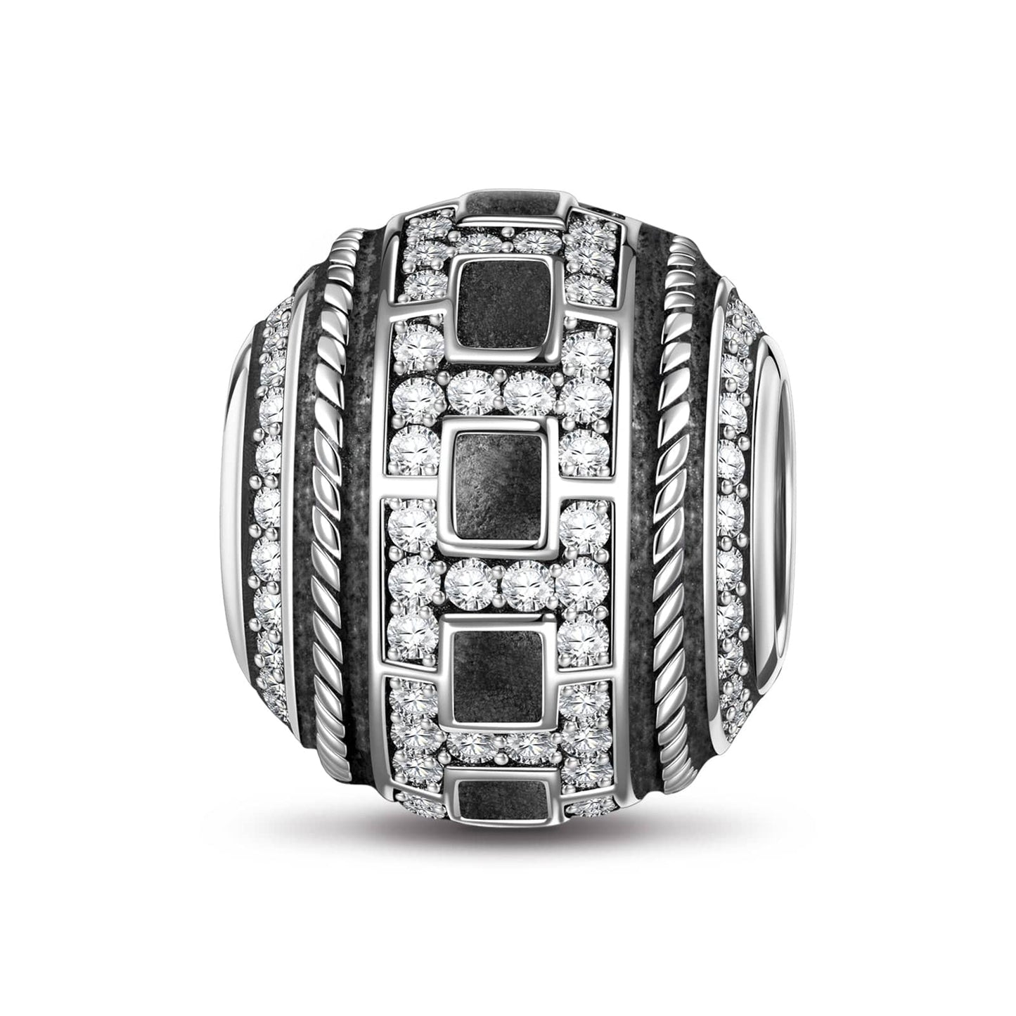 Sterling Silver XL Size Wasteland Charms With Enamel In Blackened 925 Sterling Silver Plated For Men