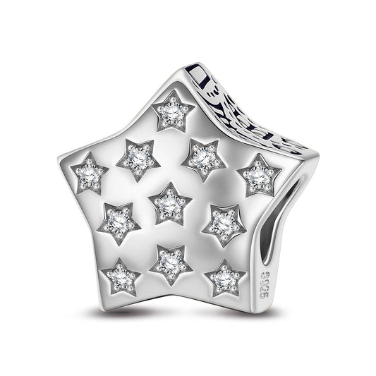 gona- Sterling Silver Starry Sky Over Paris Charms In White Gold Plated