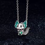 Sterling Silver Lovely Axolotl Birthstone Charms With Enamel In White Gold Plated - Heartful Hugs Collection