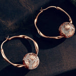 Maple Leaf Tarnish-resistant Silver Charms Earrings Set In Rose Gold Plated