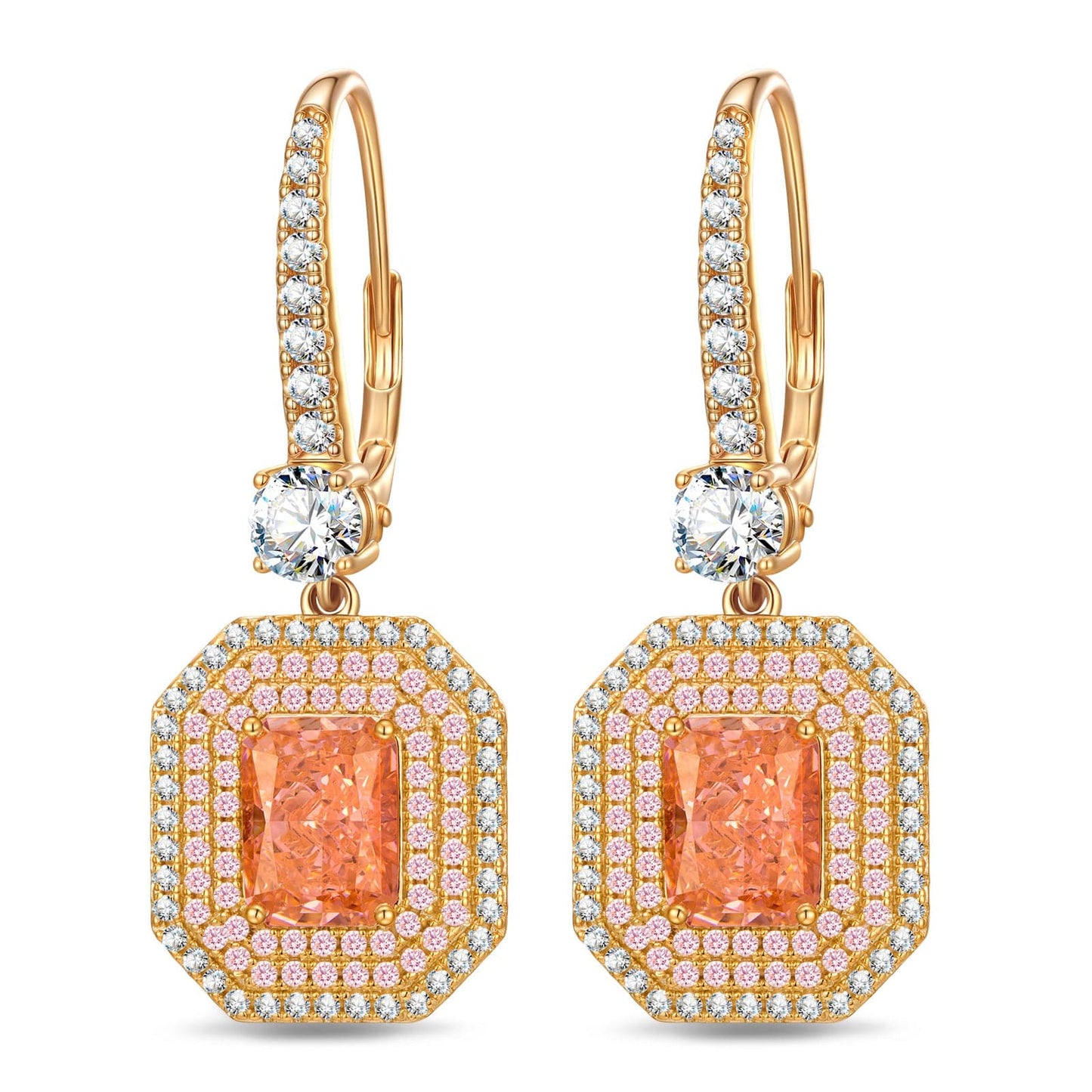 Sterling Silver Rose Dawn Earrings In 14K Gold Plated