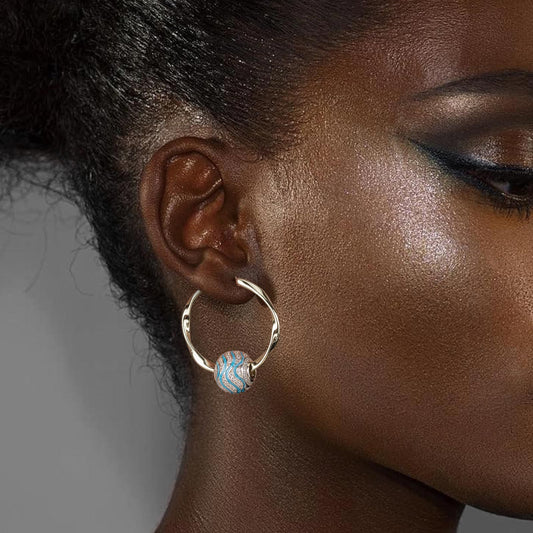 gona- Sterling Silver Embrace the Surges Charms Earrings Set With Enamel In White Gold Plated