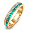 Lab-Certified Paraiba Eternity Band in 14K Gold Plated Tarnish-Resistant Silver (Includes GRC Certification from Gemstone Research Center)