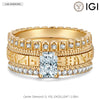 IGI Certified Lab-Grown Radiant Cut Diamond - Bridal Sets Classic Engagement Ring 14K Yellow Gold Plated (Includes IGI Certification from International Gemological Institute)