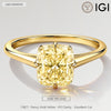 Golden Radiance - 1.1 ct Cushion Cut Lab-Grown Fancy Vivid Yellow Diamond Solitaire Ring in Solid 14K Yellow Gold (Includes IGI Certification from International Gemological Institute)