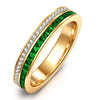 Lab-Certified Emerald Eternity Band in 14K Gold Plated Tarnish-Resistant Silver (Includes GRC Certification from Gemstone Research Center)