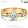 IGI Certified Lab-Grown Radiant Cut Diamond - Solitaire Classic Engagement Ring Solid 14K Yellow Gold (Includes IGI Certification from International Gemological Institute)