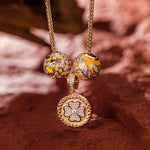 Sterling Silver Autumn at Versailles Necklace Set With Enamel In 14K Gold Plated